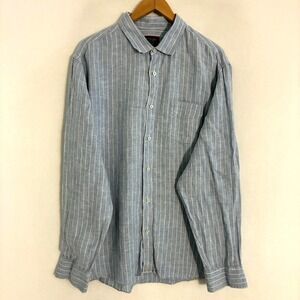 UnTUCKit Linen Shirt Mens Size XXL Long Sleeve Button Up Striped Preppy Travel